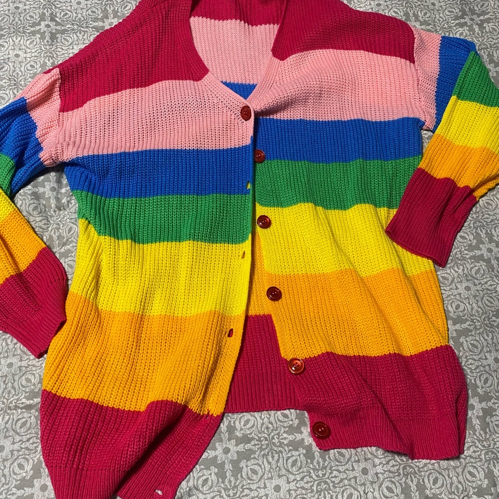 SHEIN Multicolor Striped Cardigan